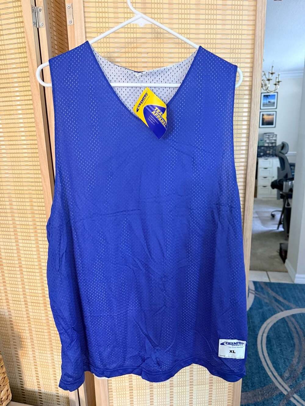 Champro Sports Team Apparel Reversible Mesh Tank Jersey Royal Blue White XL